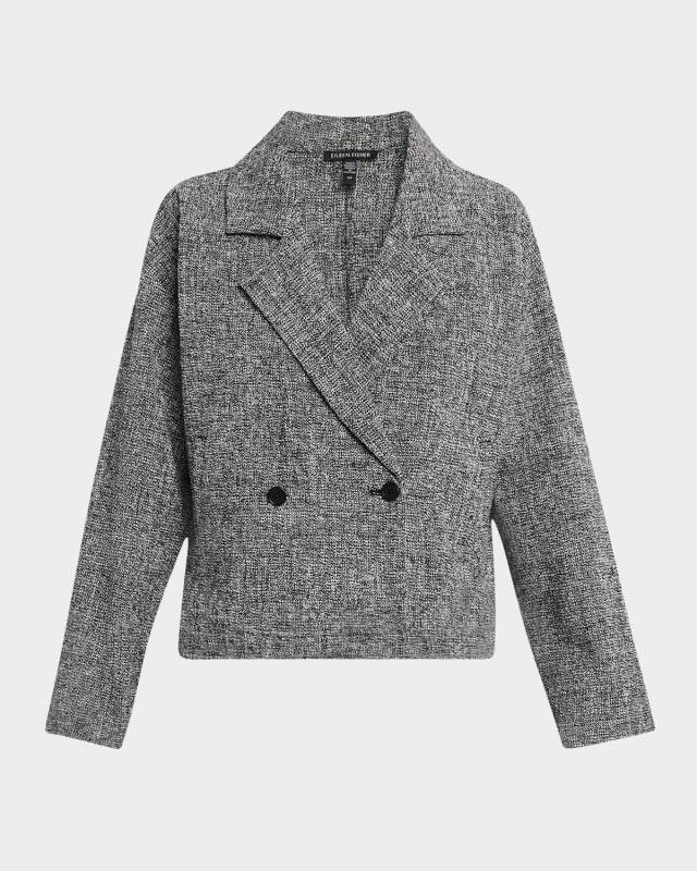 Petite Boxy Organic Cotton Tweed Blazer